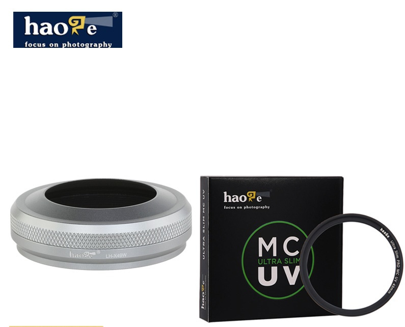 JJC Paraluce in Metallo con Anello Adattatore per Fujifilm Fuji X100VI X100V X100 X100S X100T X100F, Sostituisce il paraluce Fujifilm LH-X100 e l'anello Adattatore AR-X100 (NERO