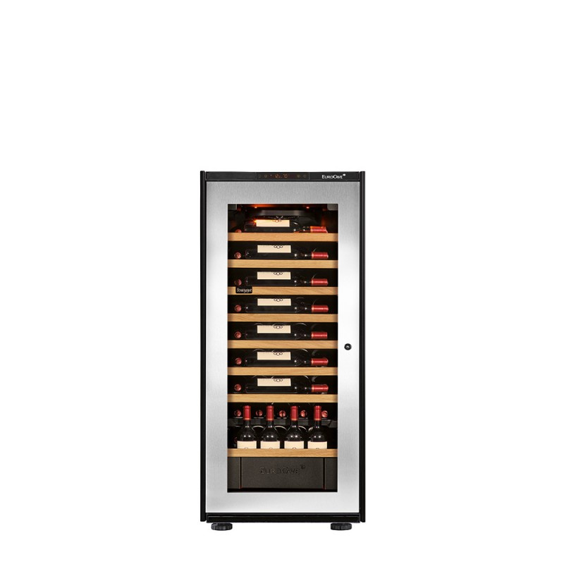 Eurocave VINSPM 58瓶不鏽鋼玻璃門單溫嵌入式紅酒櫃 (7 Sliding Shelves & 1 Service Drawer, Stainless Steel Glass