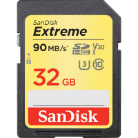 SanDisk Extreme V30 U3 C10 SDHC UHS-I Card 32GB [R:90]