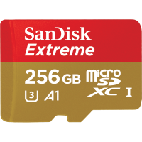 SanDisk Extreme A1 U3 MicroSD Card 256GB [R:100 W:90]