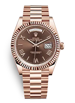Rolex Day-Date 40mm 羅馬字巧克力錶面玫 