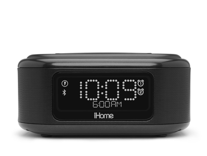 iHome iBTW23 Wireless Charging Bluetooth Dual Alarm Clock with USB