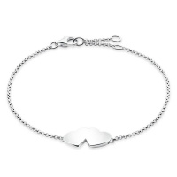 THOMAS SABO - Bracciale In Argento Sterling 925, Con Cuore E Pietre Lunghezza 16 19 Cm A1992 051 14 L19v