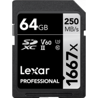 Lexar 64GB Professional 1667x UHS-II SD Card [R:250 W:80]