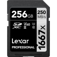 Lexar 256GB Professional 1667x UHS-II SD Card [R:250 W:120]