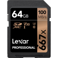 Lexar Professional 667x SDXC UHS-I Cards 64GB [R:100 W:60]