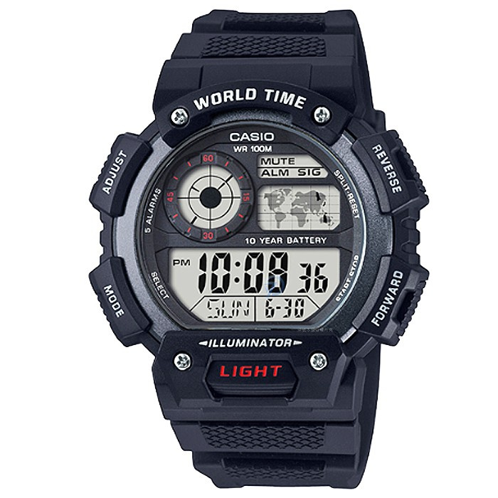 casio youth 10年电力电子表 ae-1400wh-1av