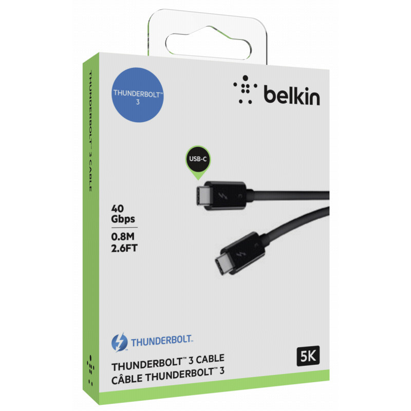 Belkin Thunderbolt 3 Cable (USBC to USBC) 0.8m F2CD084BT0.8M 價錢、規格及用家意見 香港格價網