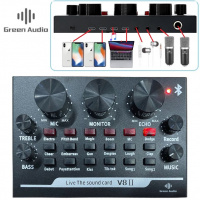 Green Audio USB Live Sound Card MIXER GAX-V8II 直播唱歌混音器