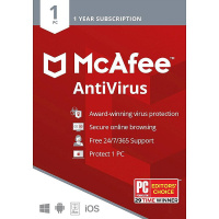 McAfee AntiVirus Plus 1PC 1Year License 邁克菲防毒加強版