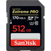 SanDisk Extreme PRO V30 U3 C10 SD UHS-I Card 512GB [R:170 W:90]