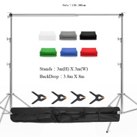 FOCUS 3m(H) x 3m(W) Stainless Steel Stand Backdrop With 3.8m x 8m Backdrop (不鏽鋼龍門架連布套裝)