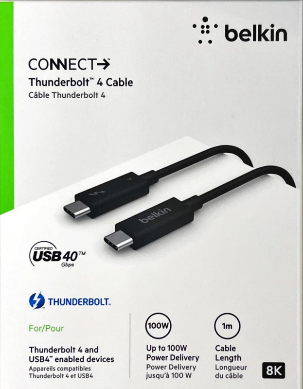 Belkin Thunderbolt 4 Cable 1m 價錢、規格及用家意見 香港格價網