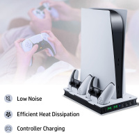 Mcbazel PS5遊戲主機多功能散熱支架風扇底座 數位版/UHD主機通用