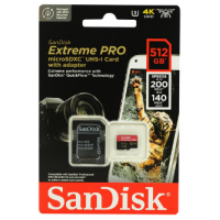 SanDisk Extreme Pro A2 V30 U3 MicroSDXC UHS-I Card 512GB [R:200 W:140]