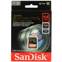 SanDisk Extreme PRO V30 U3 C10 SDXC UHS-I Card 64GB [R:200 W:90]