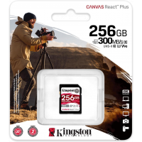 Kingston Canvas React Plus UHS-II SD 記憶卡 256GB [R:300 W:260] SDR2/256GB (淨卡)