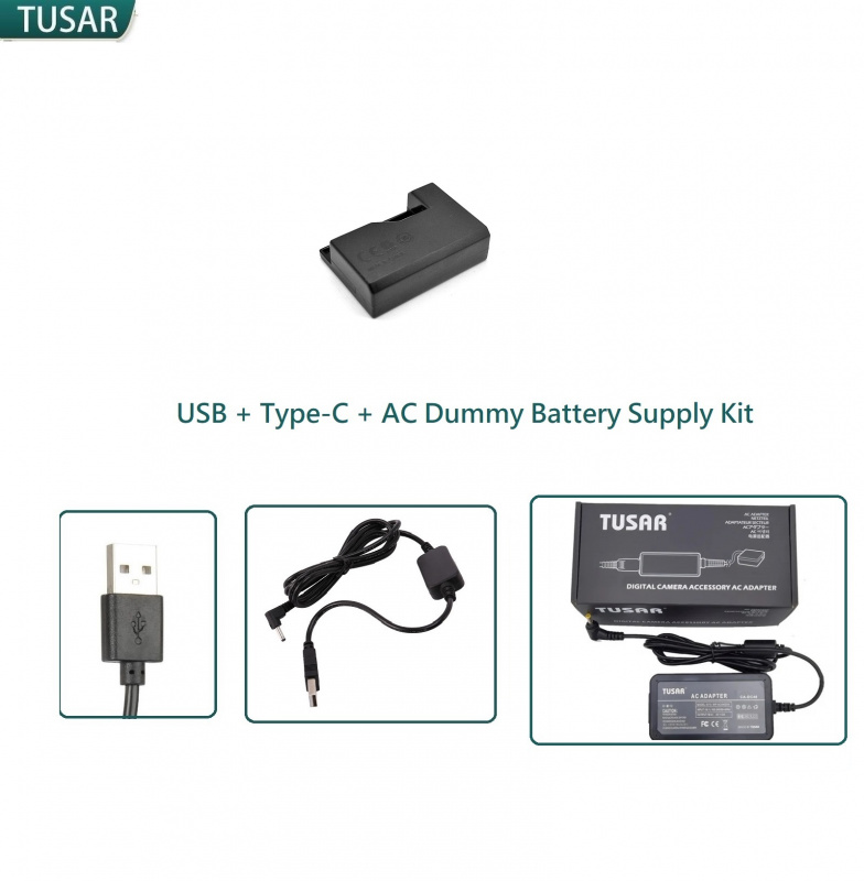 Kit Adaptateur ACK-E10 USB-C PD DR-E10 Pour Canon 1100D 1300D 1500D T3 T5 T6