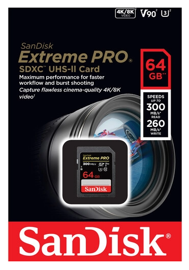 Fujifilm Sdxc 64gb High Professional C10 Uhs Ii SanDisk Extreme PRO V90 U3 C10 UHS-II SDXC 記憶卡 64GB [R:300 W:260