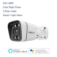 FOSCAM PoE 防水有線超清5.0MP Spotlight Alarm Siren網絡攝影機 V5EP