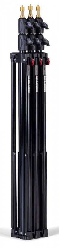 Manfrotto 008BU Compact Stativ, Alu, schwarz, Höhe:131-212cm, 5/8