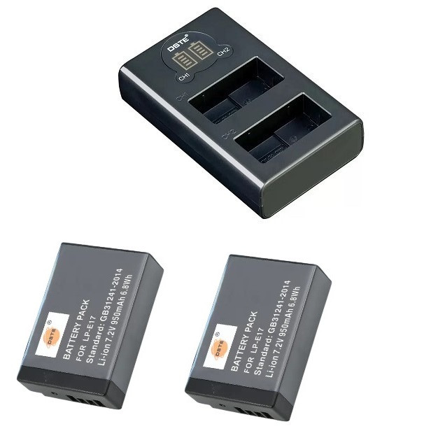 DSTE - Caricatore USB doppio compatibile con batteria Canon LP-E8 come LC-E8, alimentazione tramite cavo di ricarica micro USB a USB-A 2.0 DSTE - Caricatore USB doppio compatibile con batteria Canon LP-E8 come LC-E8, alimentazione tramite cavo di ricarica micro USB a USB-A 2.0