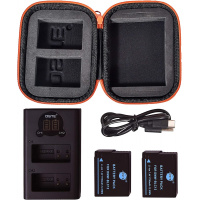 DSTE Caricabatterie Doppio Con Display LCD Per Panasonic DMW-BLK22 / BLF19E - Porte USB E Type-C