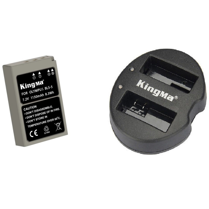 2 Batterie DSTE BLS-5 + Caricabatterie USB Per Olympus E-PL, E-M10, E-400, E-600 E Altri Modelli - 2