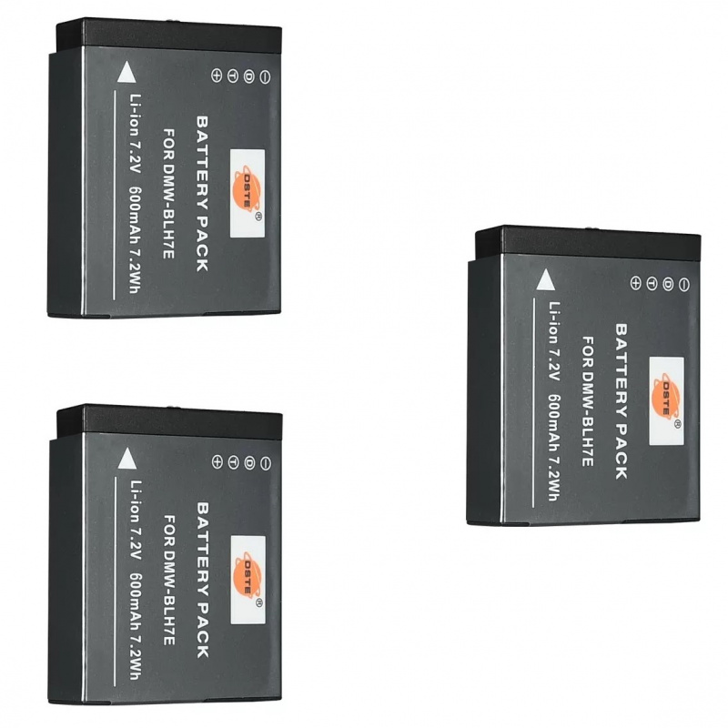 DSTE 2PCS DMW-BLH7E 1000mAh Batterie + Chargeur Pour Panasonic Lumix GM1 DSC