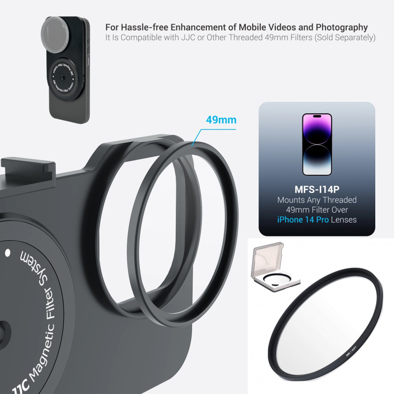 JJC Lens Filter Kit With 49mm Soft Filter For iPhone 14 Pro (柔