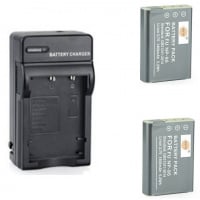Pacco Da 2 Batterie LI-70B + Caricabatteria Da Viaggio E Auto Per Fotocamere Olympus (D-700, FE-4020, VG-110 E Altri)