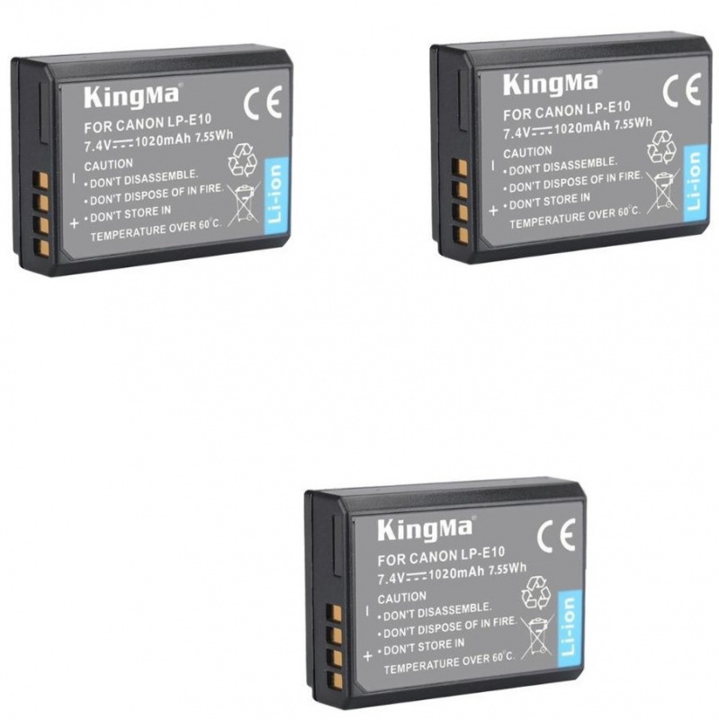 KINGMA 3 Pcs CANON LPE10 LithiumIon Battery Pack 代用鋰電池 (7.4V, 1020mAh) 價錢、規格及用家意見 香港格價網