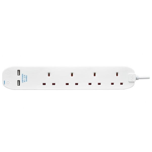 Masterplug 4位13A + 2位USB-A充電插座 拖板 (2m) BFNU2N 價錢、規格及用家意見 - 香港格價網 Price ...