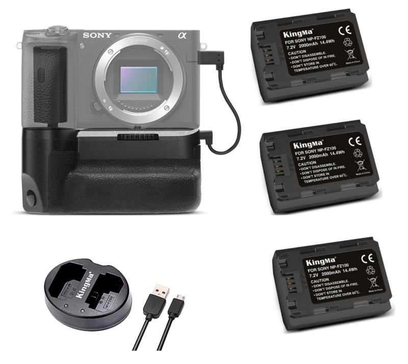 Newmowa VG-A6600 Impugnatura Batteria Professionale Per Sony A6600 – Doppia Batteria NP-FZ100, Presa Antiscivolo Per Riprese Verticali