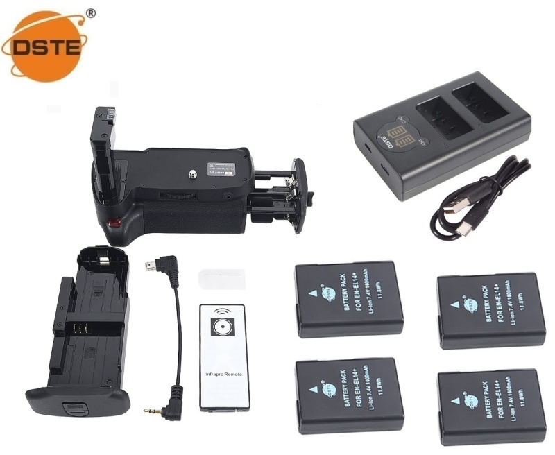 Poignée Batterie DSTE MB-D31 + 2 Batteries EN-EL14 Pour Nikon D3100 D3200 D3300 D5300