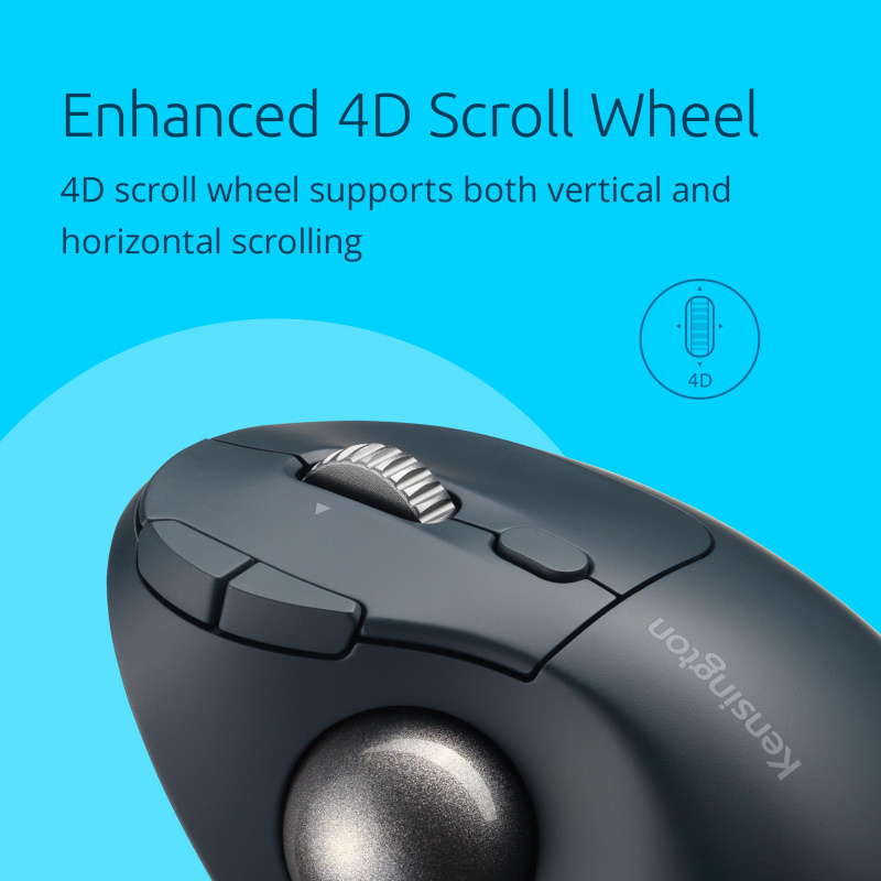 Kensington pro fit ergo tb550 trackball k72196ww 
