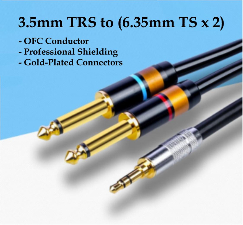 Aspirations 3 5mm to 6 35mm splitter cable 3 5mm 6 35mm 3 5mm to 6