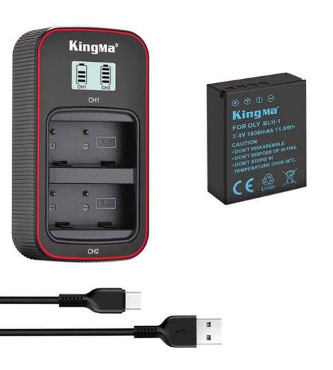 USB Battery Charger For Olympus BLH-1 BLH1 EM1 E-M1 Mark II E-M1 With - Foto 9