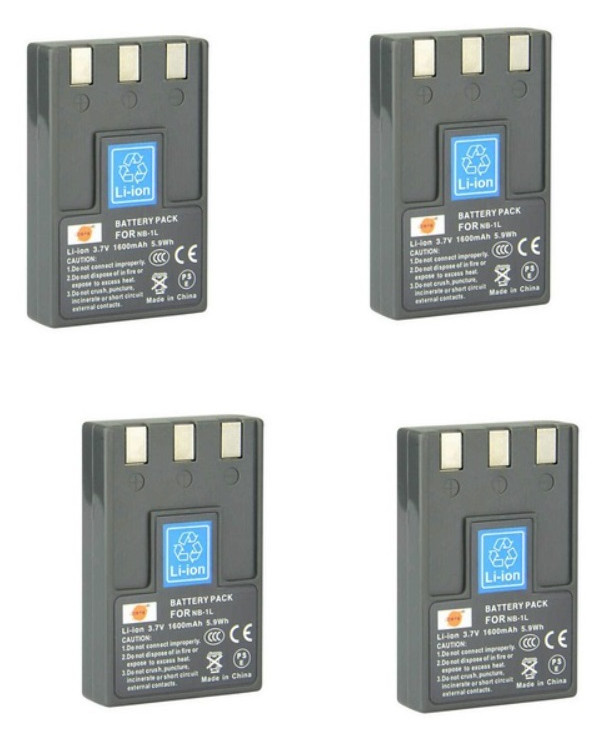 2x Batteries Remplace Canon NB-1L, NB-1LH Pour Appareil Photo Canon 950mah 3 7v Li Ion 888302606