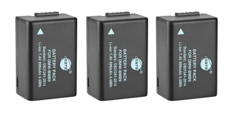 DSTE 2PCS DMW-BMB9E DMW-BMB9 camera-batterij en oplader compatibel met