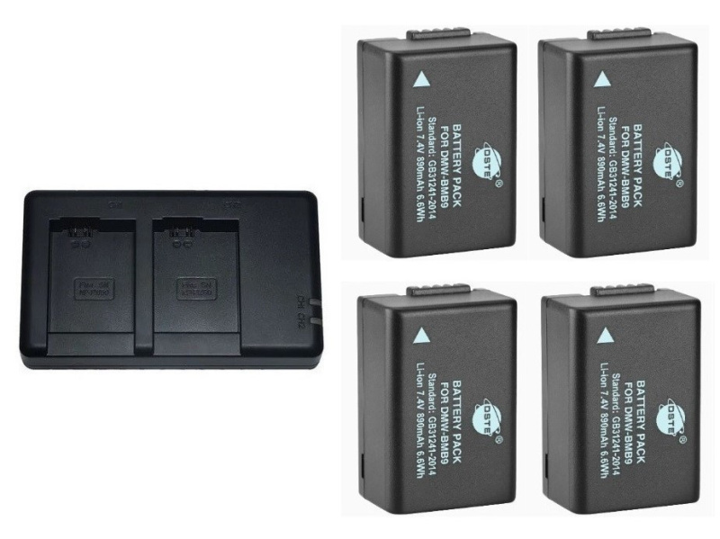 2 Batteries De Rechange Pour Panasonic DMW-BMB9 - Compatible Lumix FZ40, FZ45, FZ60, FZ70, FZ100, Leica V-Lux2 - Lithium-ion 7.4V / 1500mAh