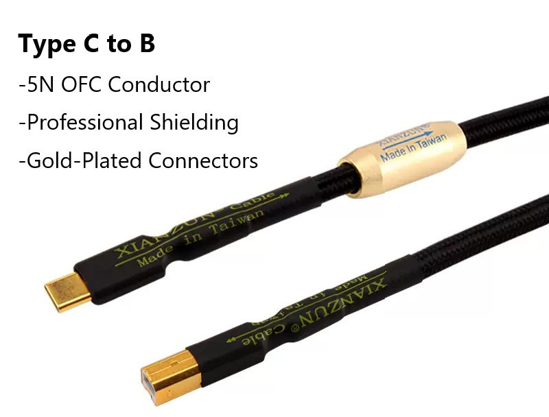 Xianzun USB C to USB B Cable, USB C to B, Type C to USB B, DAC Cable 轉接