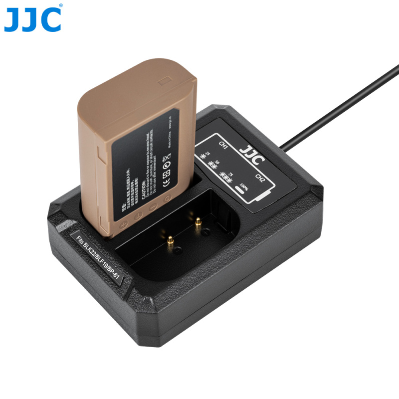 DSTE Caricabatterie Doppio Con Display LCD Per Panasonic DMW-BLK22 / BLF19E - Porte USB E Type-C