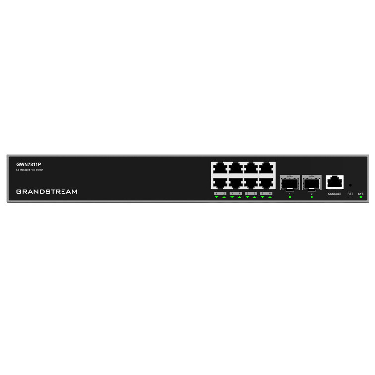 GrandStream Enterprise Layer 3 Managed PoE Network Switch with 8 x GigE ...
