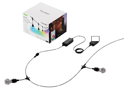 Nanoleaf Matter Smart Multicolor Outdoor String Lights Smarter Kit 49ft ...