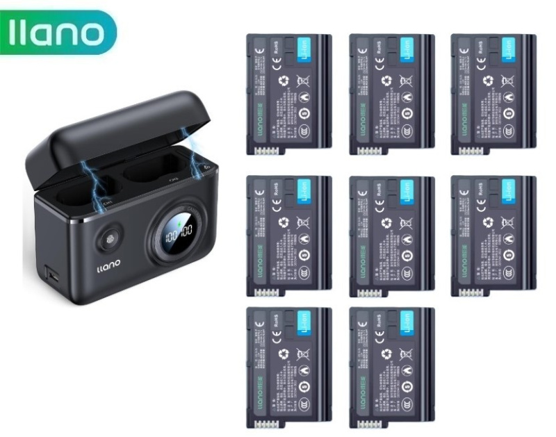 Llano Chargeur Double Rapide EN-EL15/EN-EL15a/b/c – PD3.0 QC3.0 Pour Nikon Z8, Z6II, D850, D750, Z7II Etc.