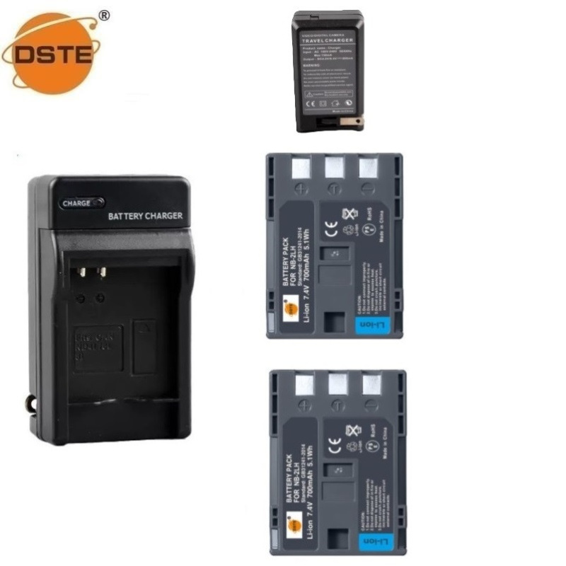2 Batterie 1700mAh NB-2LH + Doppio Caricabatterie Per Canon EOS 350D 400D PowerShot G7 G9