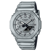 Casio G-Shock G-Steel 2100系列 銀色指針數碼運動手錶 GM-2100YM-8A