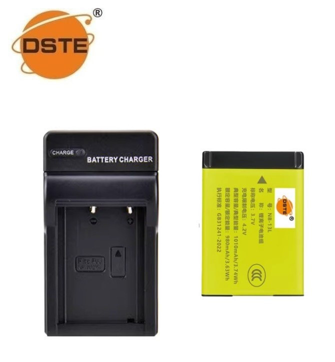 Pack 2 Batteries NB-13L + Chargeur Voyage - Compatible Canon PowerShot G5X G7X G9X Etc. - 10
