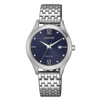 Citizen 30mm Eco-Drive 藍色錶盤不鏽鋼女士光動能手錶 EW2530-87L